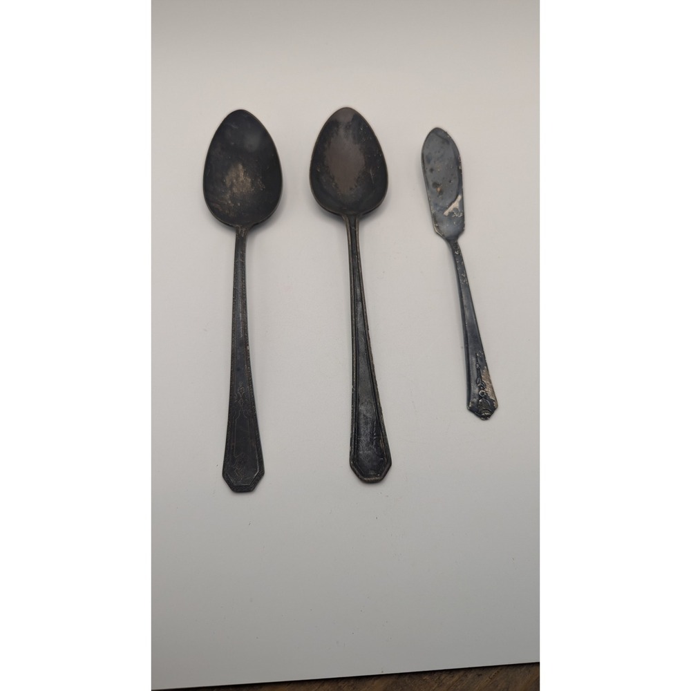 Vintage W Rogers Mfg Co Spoons Holmes & Edwards Butter Spreader Silverplate 3pc
